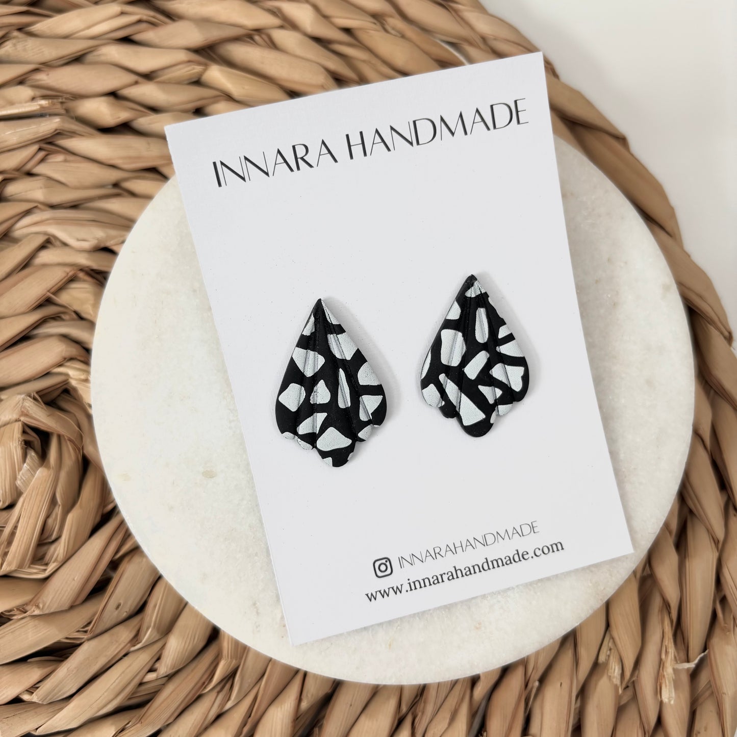 Statement Stud - Terrazzo Black