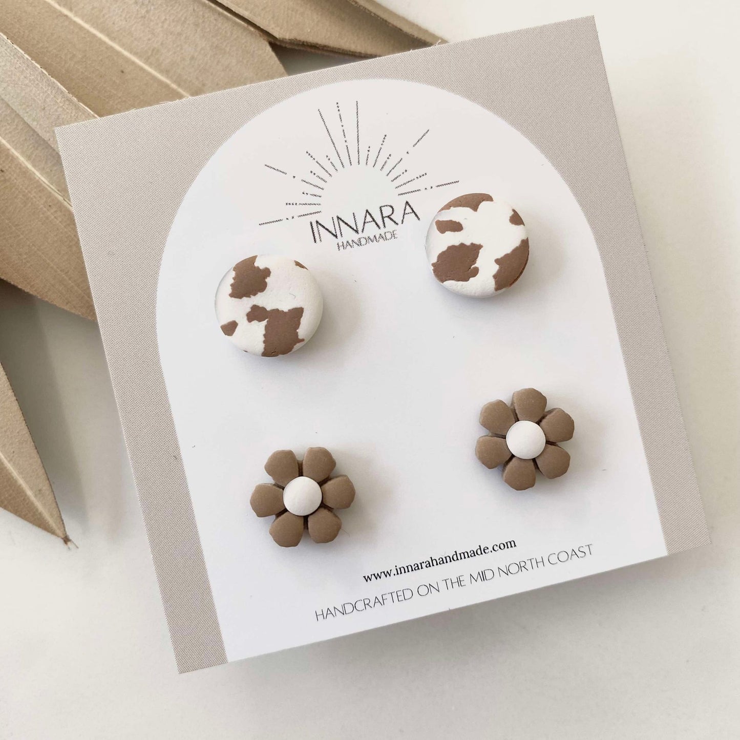 Cow Print Daisy Pack - Brown
