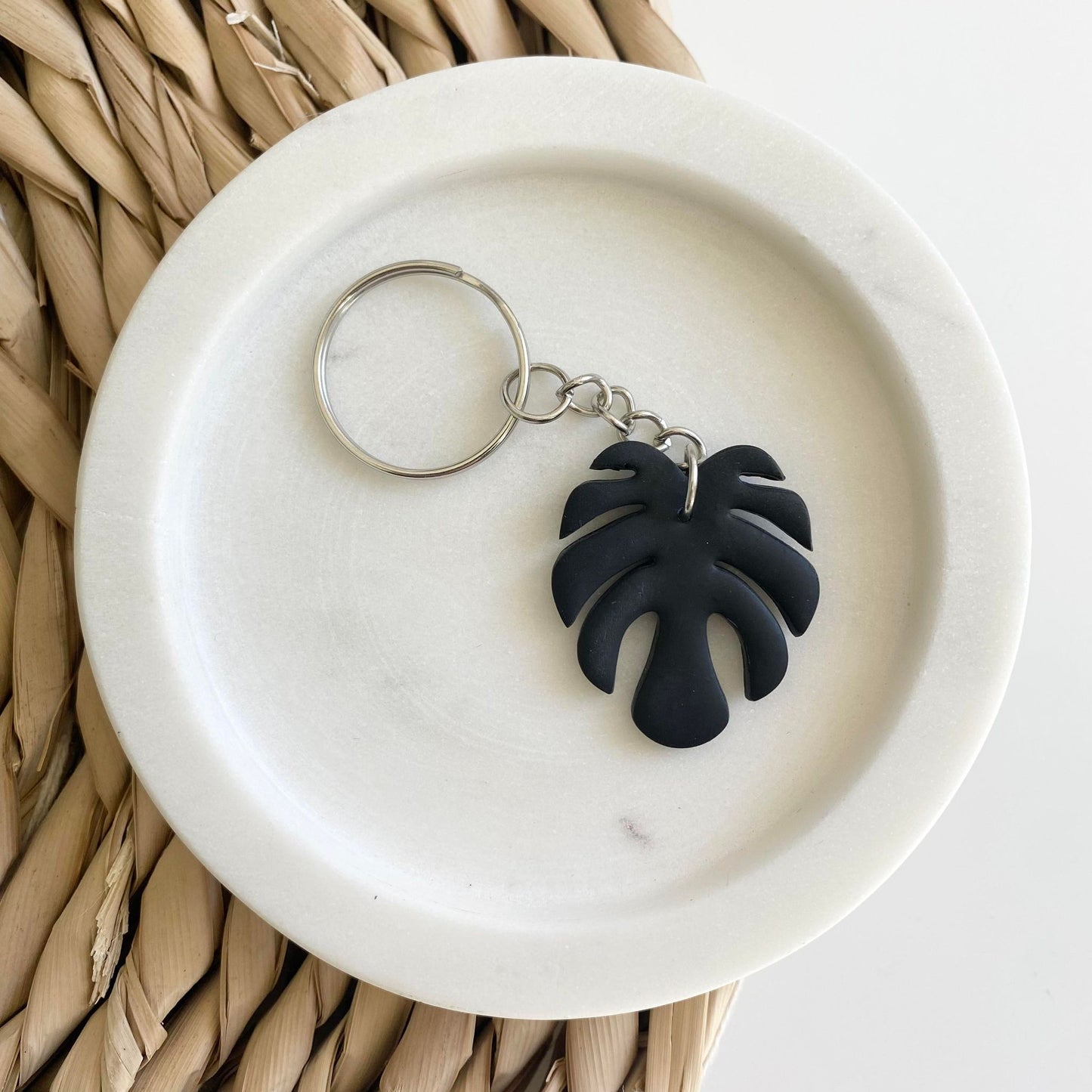 Keychain - Black Monstera