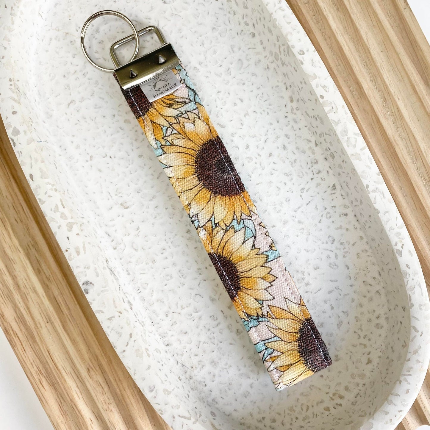 Wristlet - Blue Sunflowers