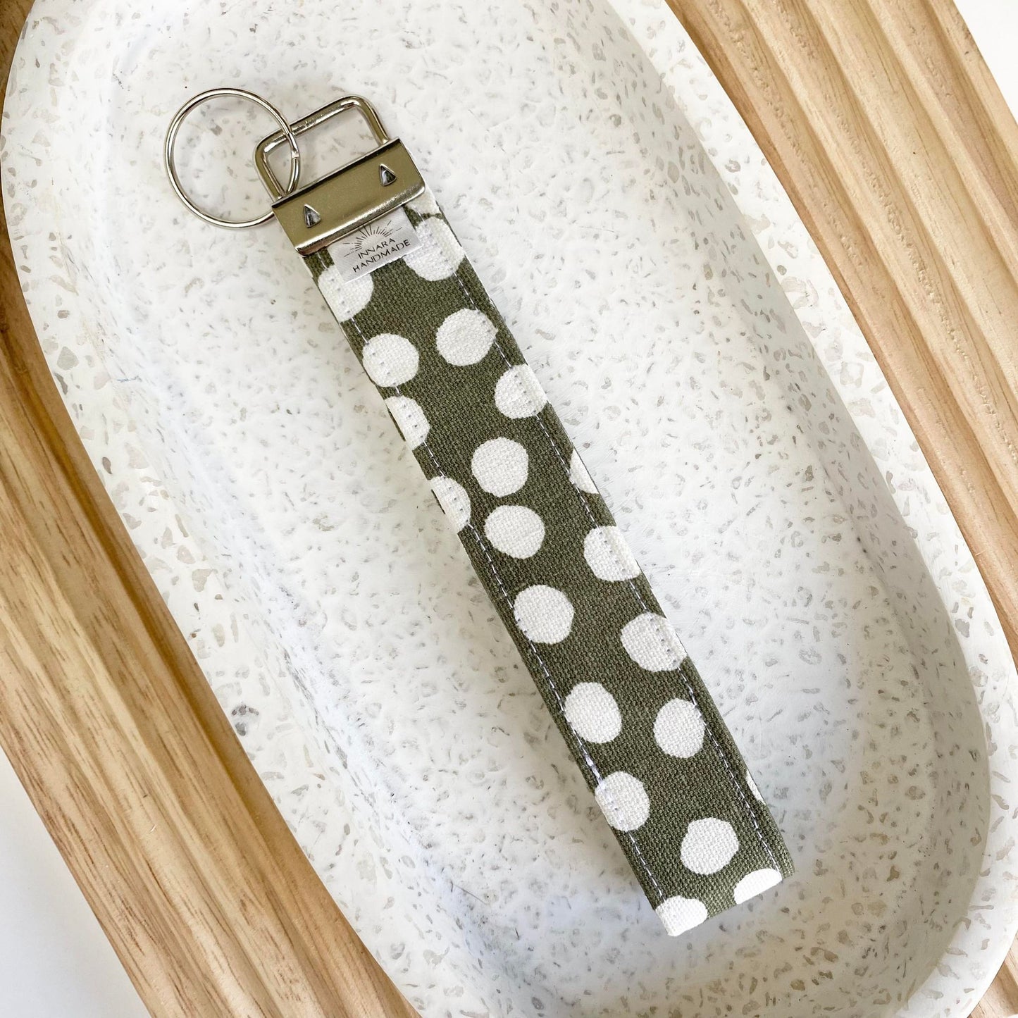 Wristlet - Sage Green Spotty