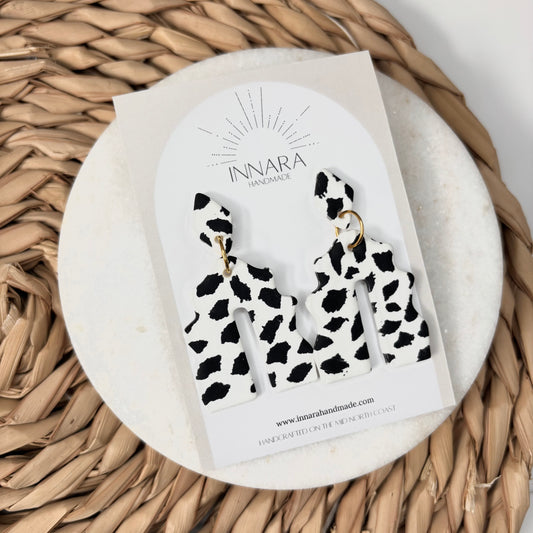 Cow Print Dangles
