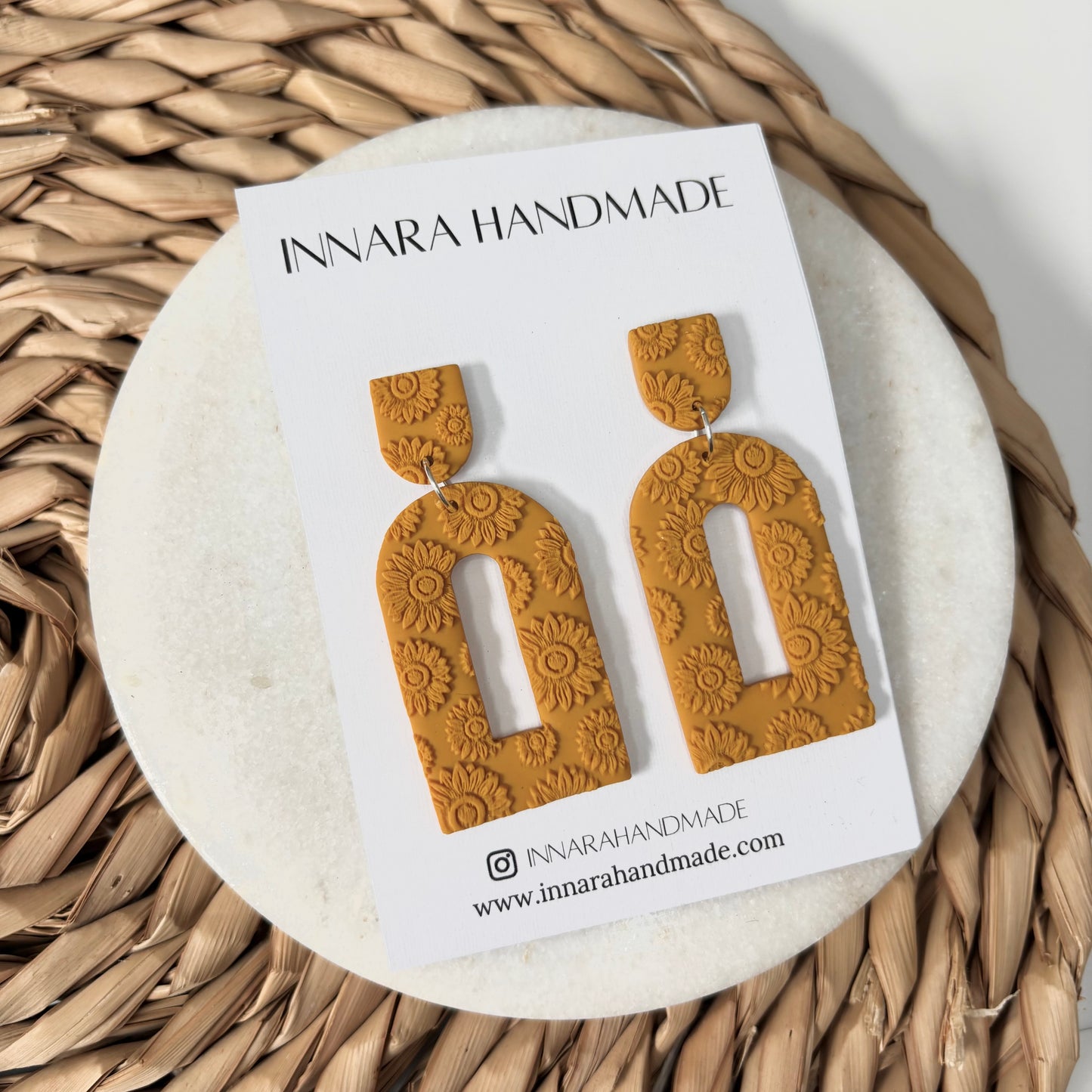 Mustard Sunflower Dangles