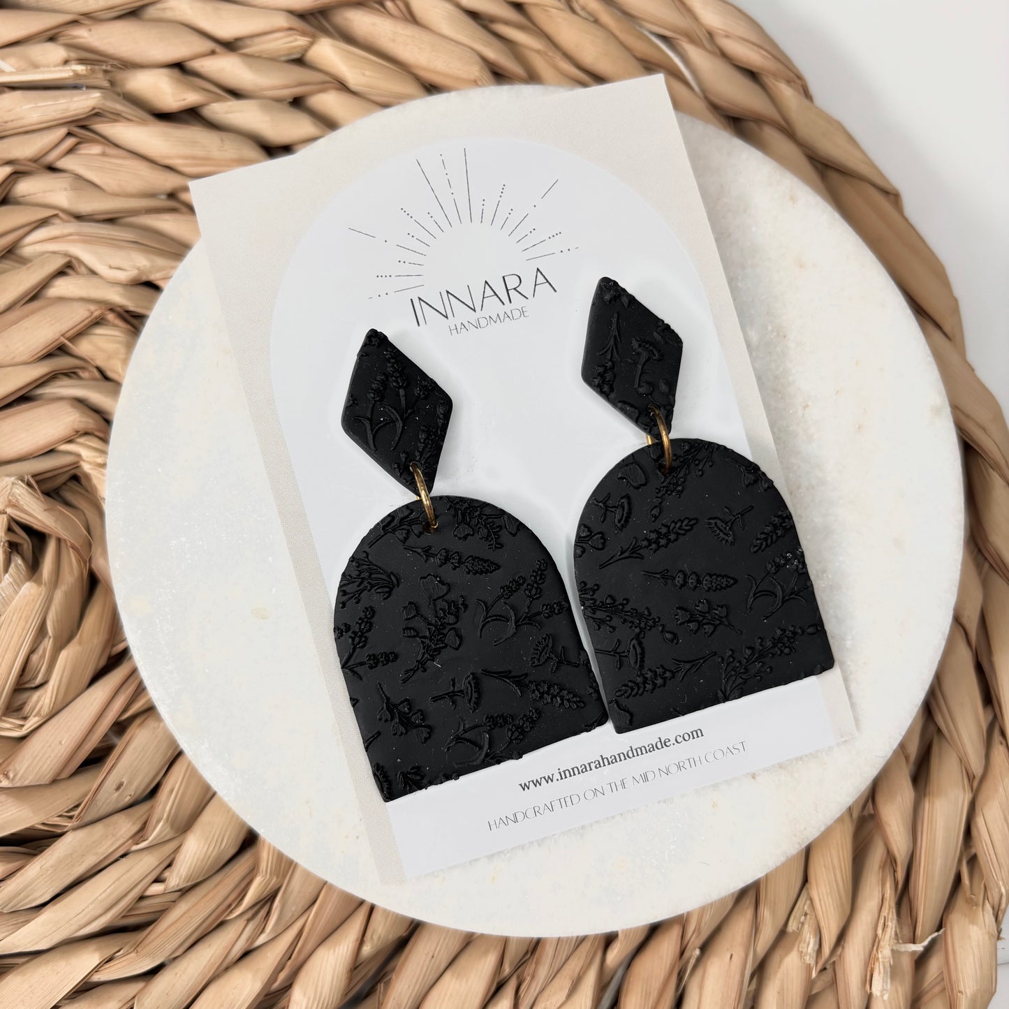 Black Floral Arch Dangles