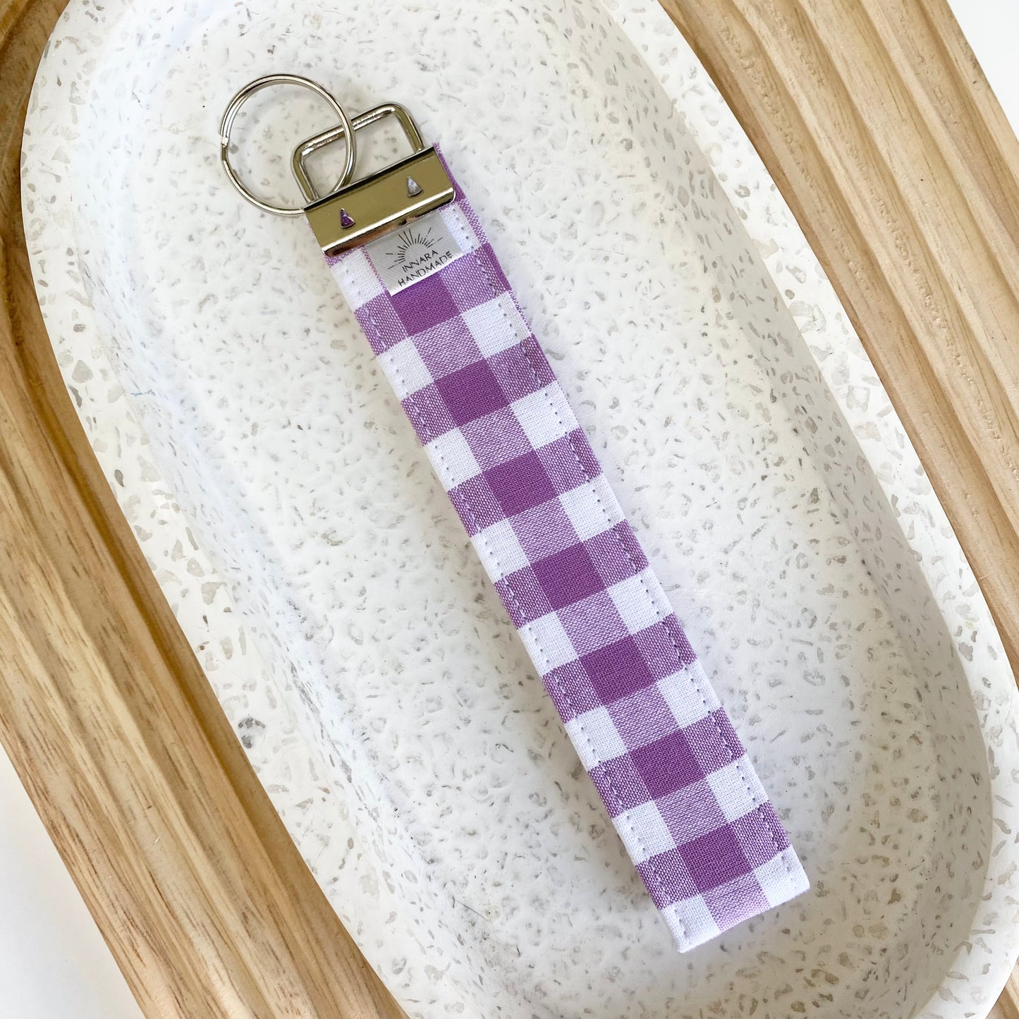 Wristlet - Purple Gingahm