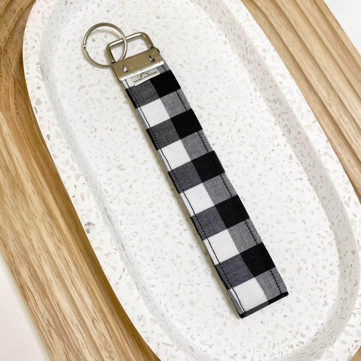 Wristlet - B&W Gingham