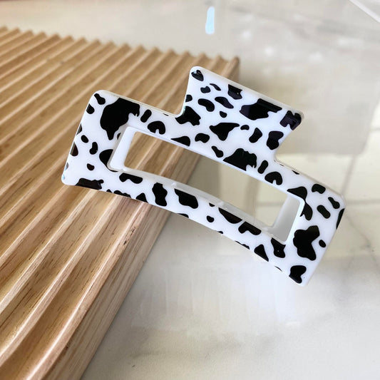 Square Claw Clip - Cow Print
