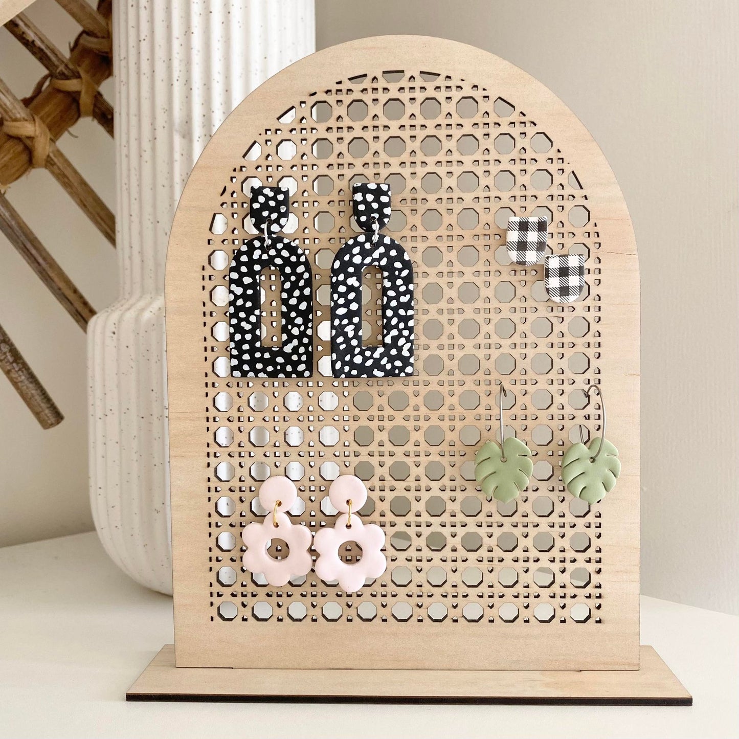 Earring Stand - Small Rattan